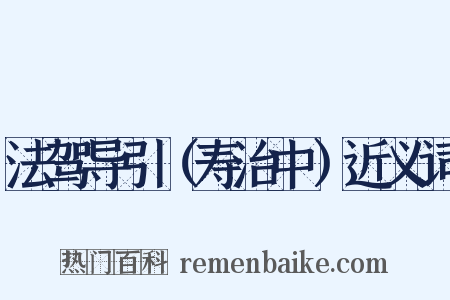 法驾导引（寿治中）近义词是什么意思的图片